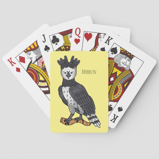 Harpy eagle cartoon illustration playing cards (Back)