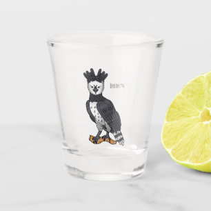 Harpy eagle cartoon illustration shot glass