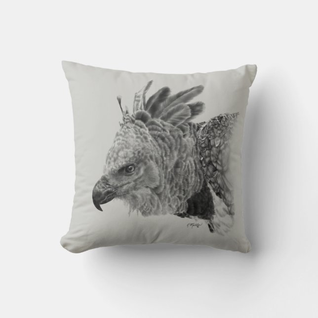 Harpy Eagle Drawing Cushion (Front)