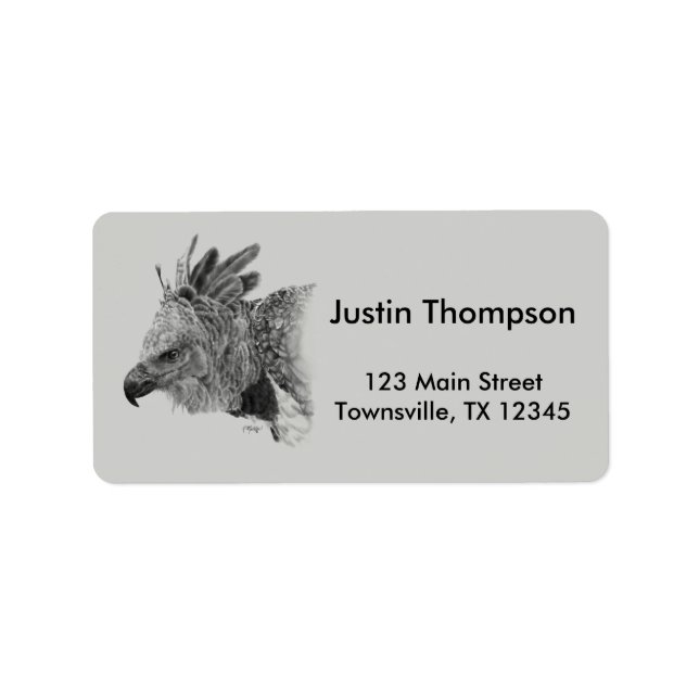 Harpy Eagle Drawing Label (Front)