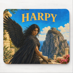 Harpy, Gothic Fantasy Monster Mouse Pad