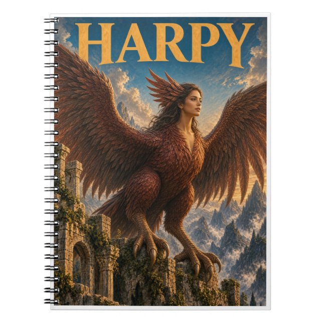 Harpy, Gothic Fantasy Monster Notebook (Front)