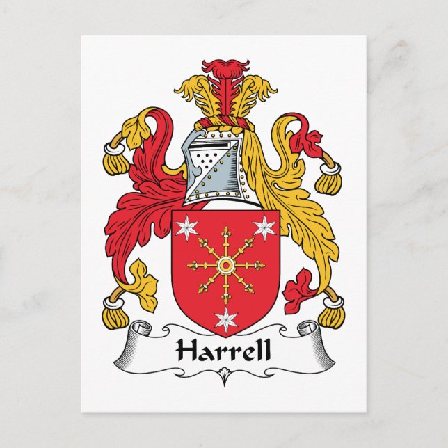 Harrell Family Crest Postcard (Front)