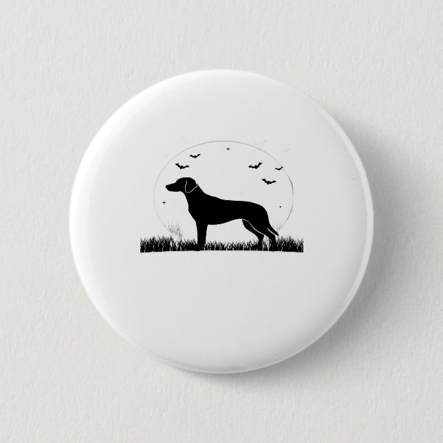 Harrier Dog � Halloween Moon Silhouette Classic T- 6 Cm Round Badge (Front)