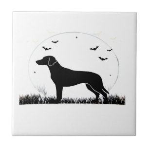 Harrier Dog � Halloween Moon Silhouette Classic T- Tile