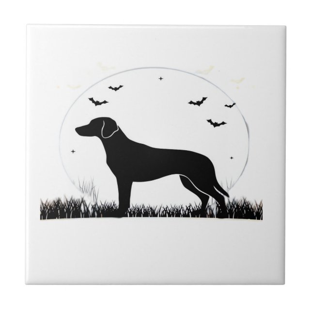 Harrier Dog � Halloween Moon Silhouette Classic T- Tile (Front)