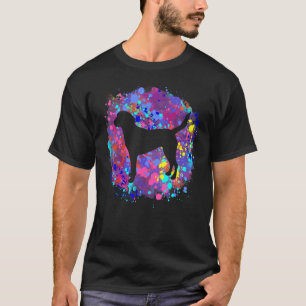 Harrier Dog Pink Watercolor Splatter Art Love Dogs T-Shirt
