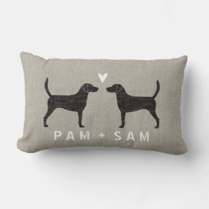 Harrier Dog Silhouettes Love Lumbar Cushion