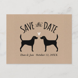 Harrier Dog Silhouettes Wedding Save the Date Announcement Postcard