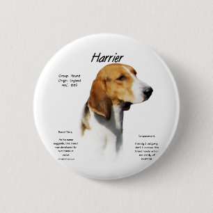 Harrier History Design 6 Cm Round Badge