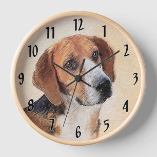 Harrier Painting - Cute Original Dog Art Clock