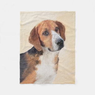 Harrier Painting - Cute Original Dog Art Fleece Blanket