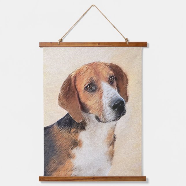 Harrier Painting - Cute Original Dog Art Hanging Tapestry (Front)