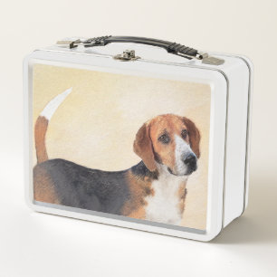 Harrier Painting - Cute Original Dog Art Metal Lunch Box