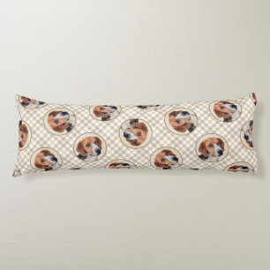 Harrier Painting Tri-Colour Cute Original Dog Art Body Cushion