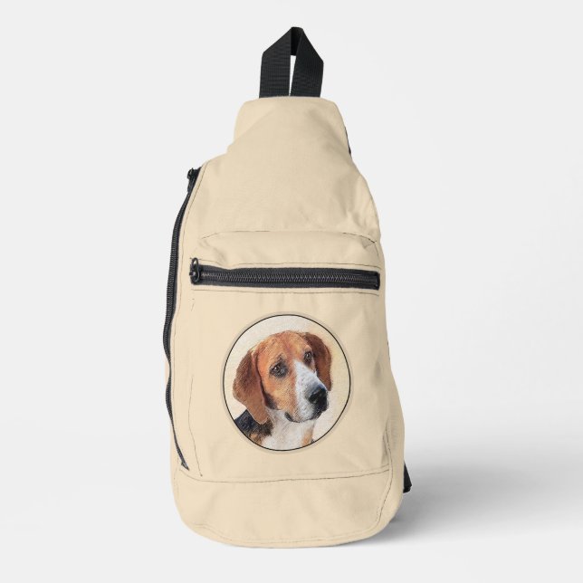 Harrier Painting Tri-Colour Cute Original Dog Art Sling Bag (Front)