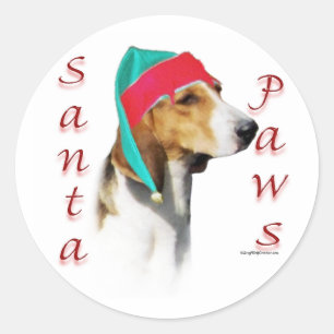 Harrier Santa Paws Classic Round Sticker