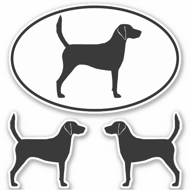 Harrier Silhouettes Dog Breed Vinyl Sticker Set (Front)