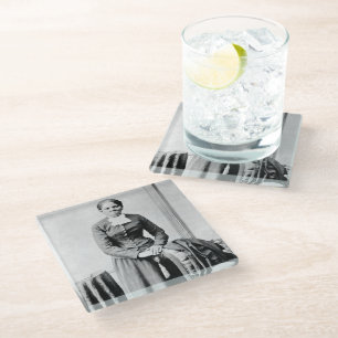 Harriet Tubman Conductor Underground Railroad Glass Coaster