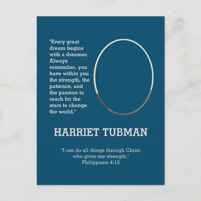 HARRIET TUBMAN Dreamer Quote | BHM Postcard (Front)