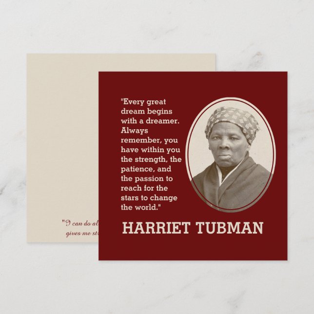 HARRIET TUBMAN | Every Great Dream | Motivational (Front/Back)