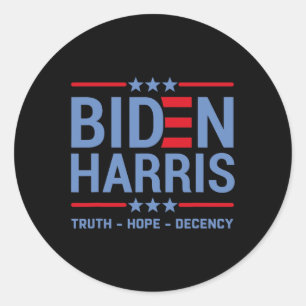 Harris 2020 Truth Hope Decency  Classic Round Sticker