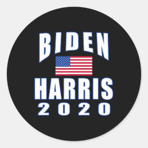 Harris 2020 With American Flag Classic Round Sticker