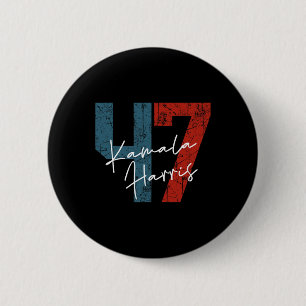 Harris 2024 47th President Save Democracy Us Flag 6 Cm Round Badge