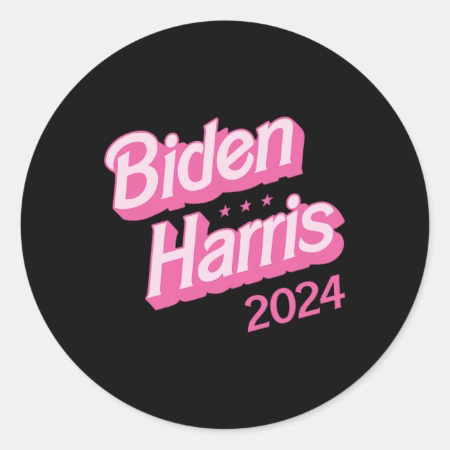 Harris 2024 Black S Joe Kamala Funny President  Classic Round Sticker (Front)