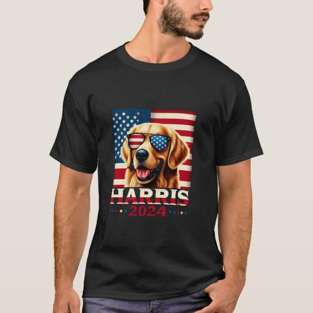 Harris 2024 Campaign for President Kamala Dog Love T-Shirt (Front)