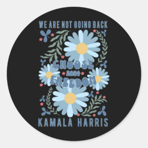 Harris 2024 Choose Freedom Boho Wildflowers Classic Round Sticker