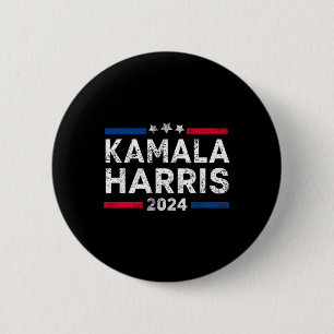 Harris 2024 For President Campaign Us Flag 2 Side  6 Cm Round Badge