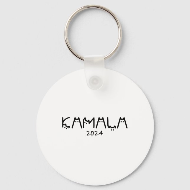 Harris 2024 Funny Cute Childless Cat Lady  Key Ring (Front)