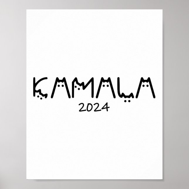 Harris 2024 Funny Cute Childless Cat Lady  Poster (Front)