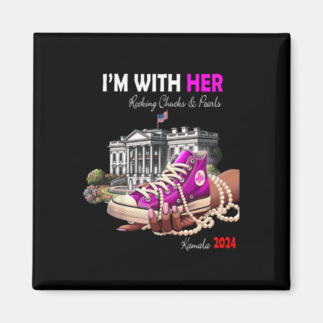 Harris 2024 I'm With Her Rocking  Magnet (Front)