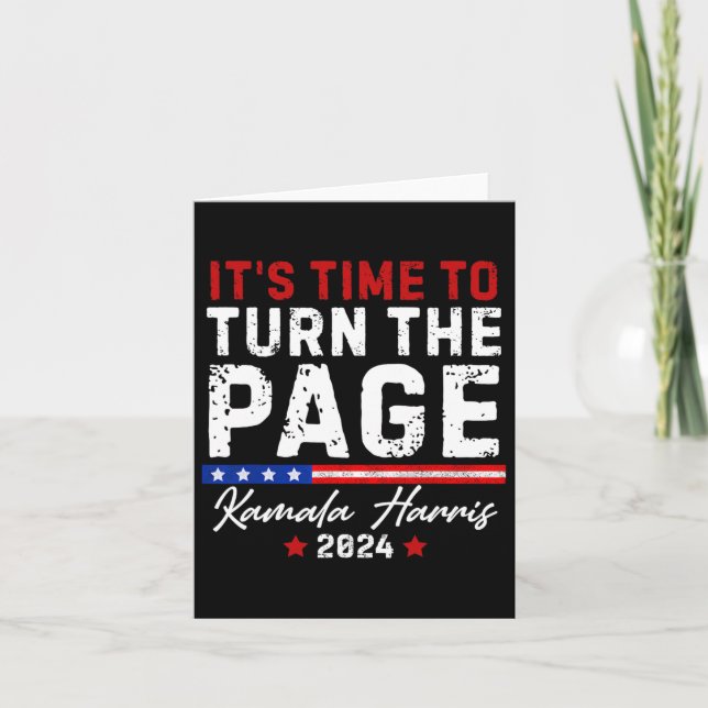Harris 2024 It's Time To Turn Page  Card (Front)