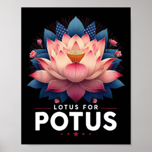 Harris 2024 Lotus For Potus Trending President  Poster