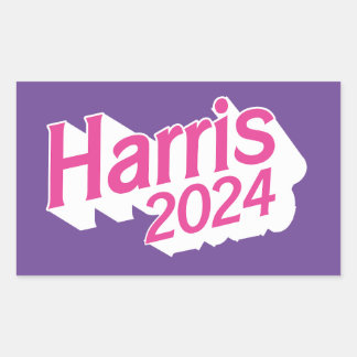 Harris 2024 Pink and Purple Colourful Rectangular Sticker