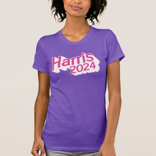 Harris 2024 Pink and Purple Colourful T-Shirt (Front)