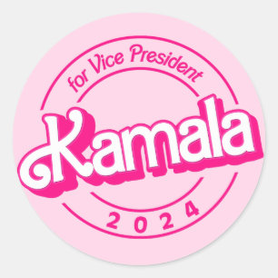 Harris 2024 Pink Colourful Classic Round Sticker