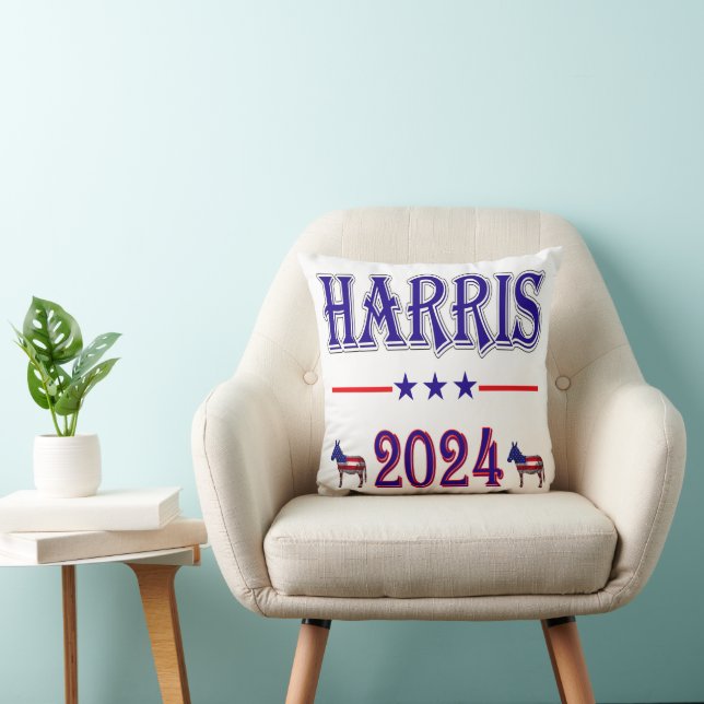 Harris 2024 Pres Democrat Donkeys USA Flag Cushion (Chair)