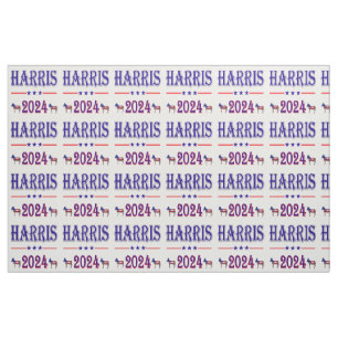 Harris 2024 Pres Democrat Donkeys USA Flag Fabric