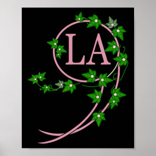 Harris 2024 President Comma La Ivy Pink And Green  Poster