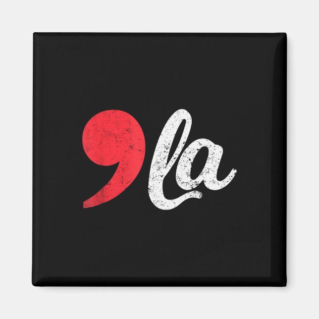 Harris 2024 President Distressed Comma La Funny  Magnet (Front)
