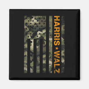 Harris 2024 President Usa Camouflage Dudes Walz Wa Magnet