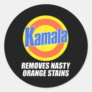 Harris 2024 Removes Stubborn Orange Stains Funny 1 Classic Round Sticker