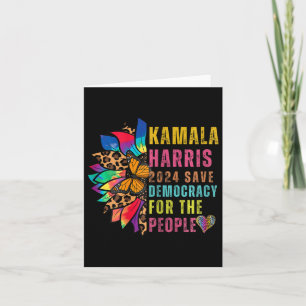 Harris 2024 Save Democracy For The People Sunflowe Card