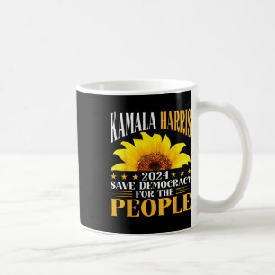 Harris 2024 Save Democracy For The People Sunflowe Coffee Mug