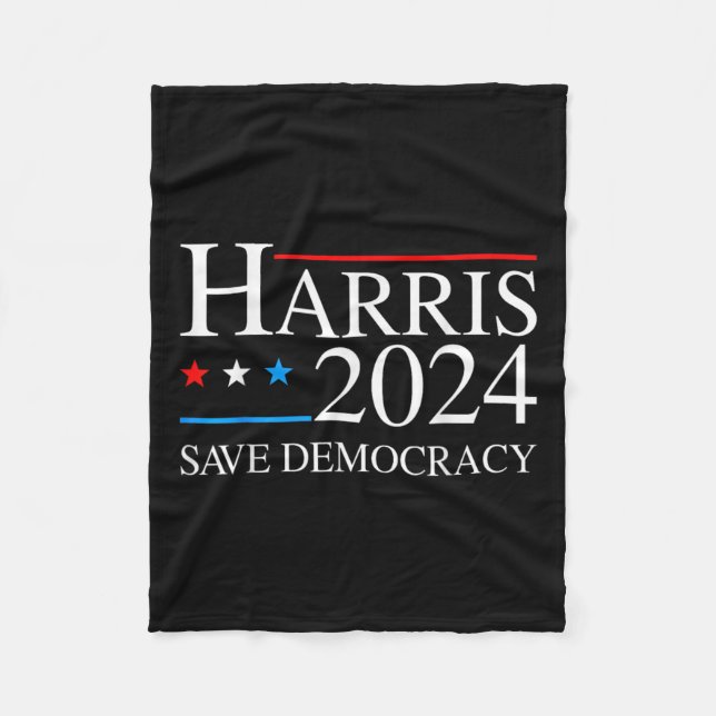 Harris 2024 Save Democratic Election Campaign Us F Fleece Blanket (Front)