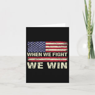 Harris 2024 When We Fight We Win Dnc America Flag  Card